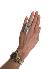 Clio- The Radiant Wearable Vibrating Ring;  Sexual Jewelry - 5.5 - matte silver